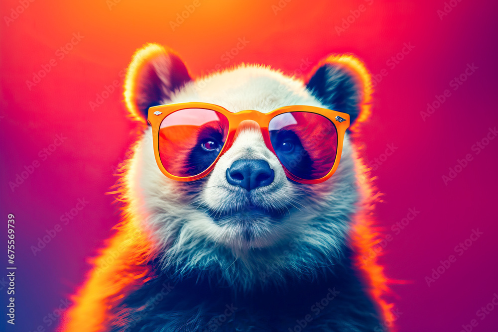Cool and Stylish Panda Bear Rocking Sunglasses on Its Face