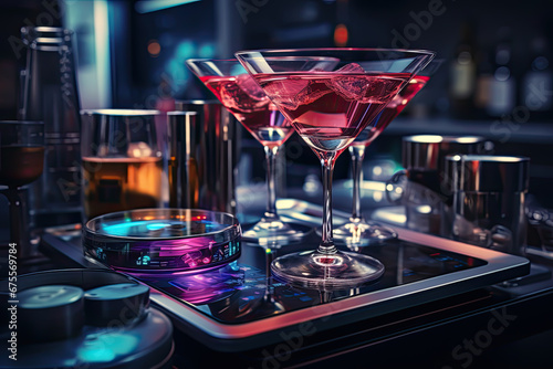 Futuristic cocktail concoctions. kitchen tech photo