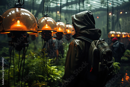 Fotografiet Biotech underground mutants hide from the world above
