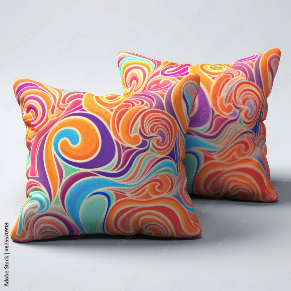  Psychedelic swirl cushion mockups. 

