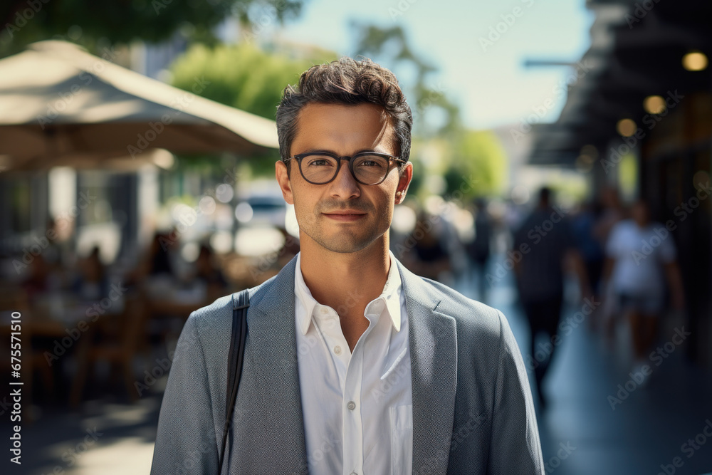 Obraz premium A tech entrepreneur in Silicon Valley, representing innovation and the tech industry in the USA. Generative Ai.