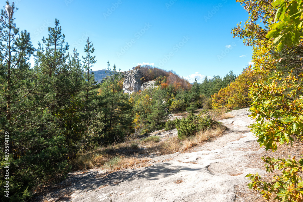 Autumn view of ancient sanctuary Belintash, Bulgaria