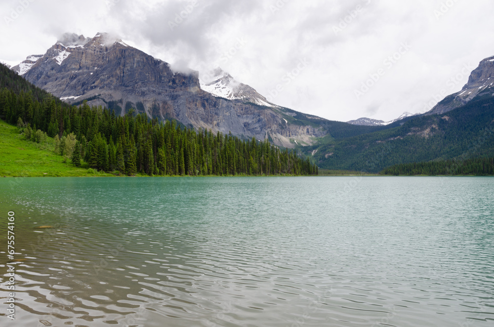 Beautiful mountains, lakes, glaciers and waterfalls in the Canadian Rocky Mountains