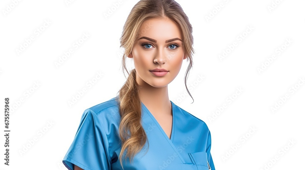 Portrait of a female doctor isolated on white background Portrait of a female doctor isolated on white background