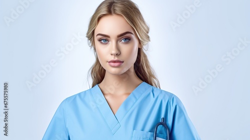 Portrait of a female doctor isolated on white background 