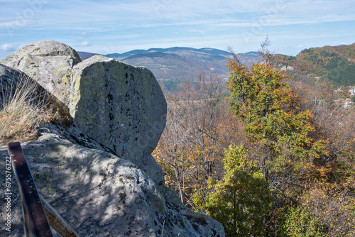 Autumn view of ancient sanctuary Belintash, Bulgaria photo