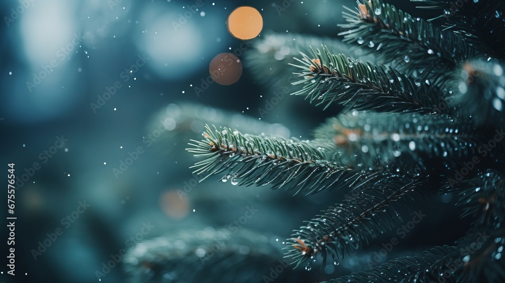 Macro shot of a Christmas tree. Christmas background Macro shot of a Christmas tree. Christmas background