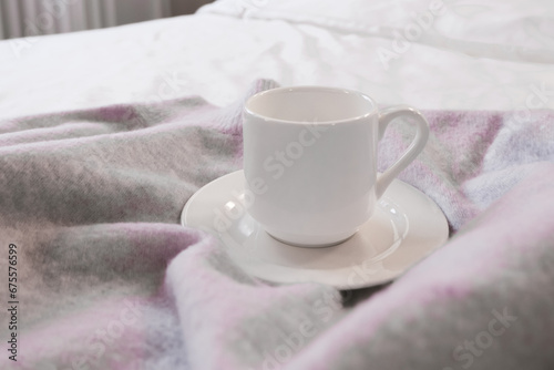cozy home tea in bed morning