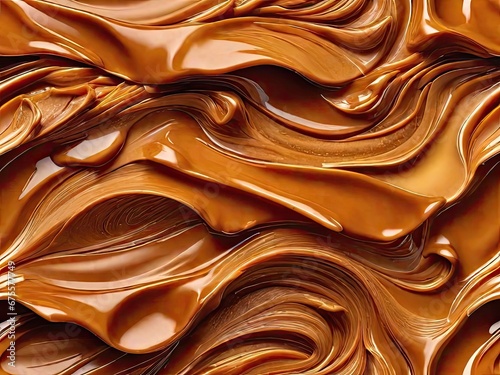 A rich and decadent caramel background texture, with swirls of sweet melted sugar