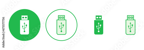 Usb icon set. Flash disk icon vector