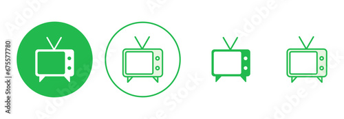 Tv icon set. television icon vector