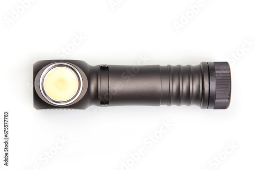 flashlight on a white background. item for camping and household life.