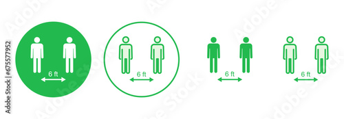 Social distance icon set. social distancing icon. self quarantine sign
