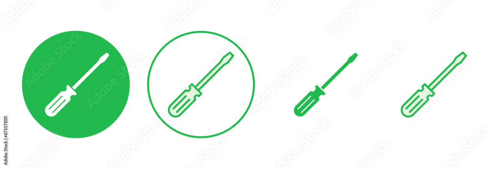 Screwdriver icon set. tools icon vector Screwdriver icon set. tools icon vector