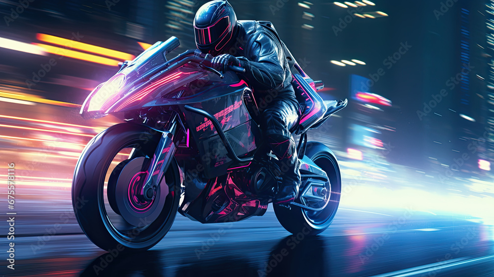 Cyberpunk motorcycle.
