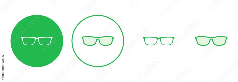 Glasses icon set. Glasses vector icon Glasses icon set. Glasses vector icon