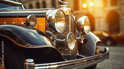vintage car headlight photo