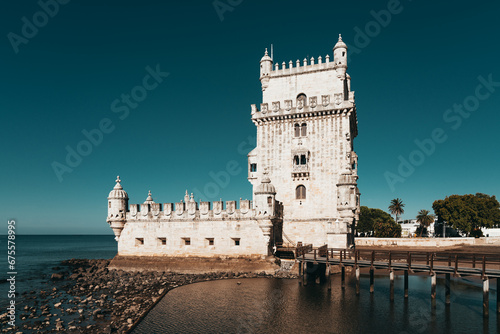 Belem tower at the bank of Tejo River in Lisbon  Portugal