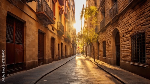 narrow street in Barcelona