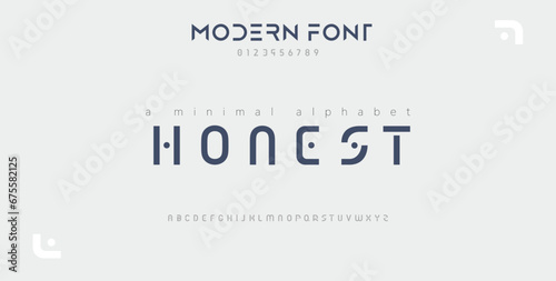 Modern minimal abstract alphabet fonts. Typography technology, electronic, movie, digital, music, future, logo creative font. vector illustration.