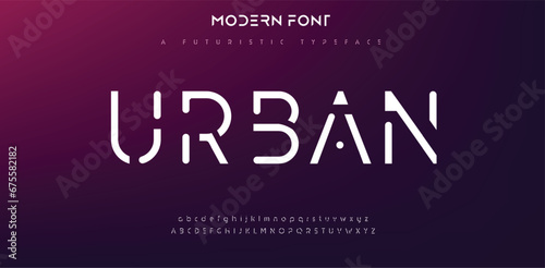 Modern Bold Font and Number. Typography urban style alphabet fonts for fashion, sport, technology, digital, movie, logo design, vector illustration