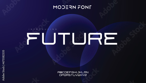 Modern abstract digital alphabet font. Minimal technology typography, Creative urban sport fashion futuristic font and with numbers. vector illustration. 