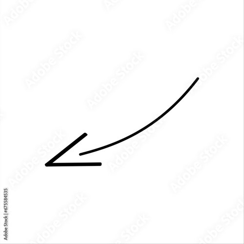 image of a black arrow curving downwards