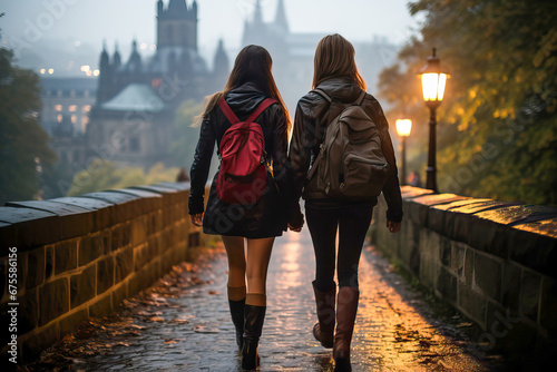 Loving couple of young wome...