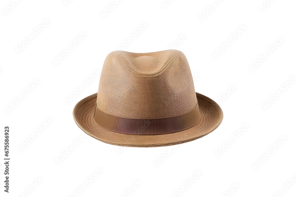 Brown hat isolated on transparent and white background Brown hat isolated on transparent and white background