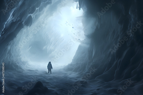 ice cave, winter photo, big cave, ice, cold © MrJeans