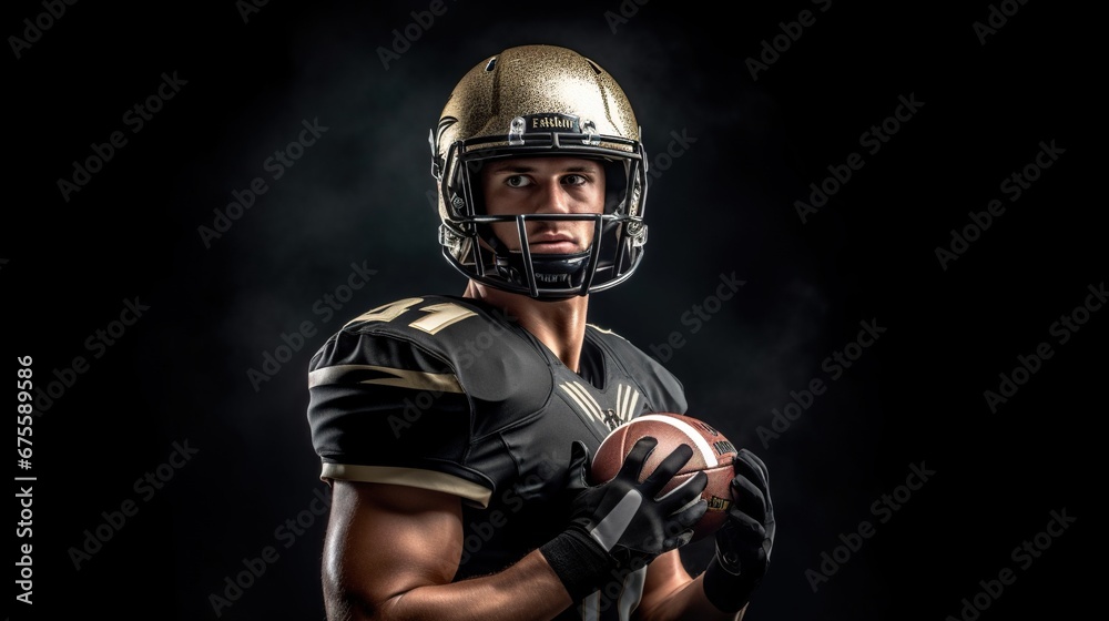 Portrait of american football player 