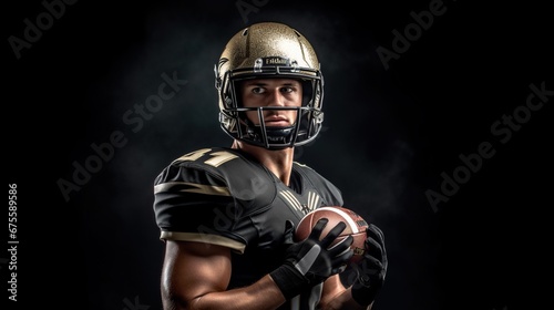 Portrait of american football player 