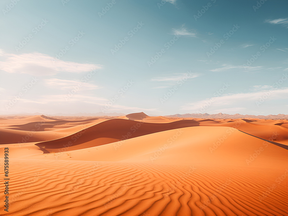 vast desert with sand dunes