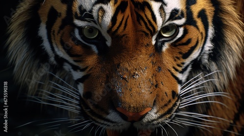 The tiger s eyes looked very fierce.