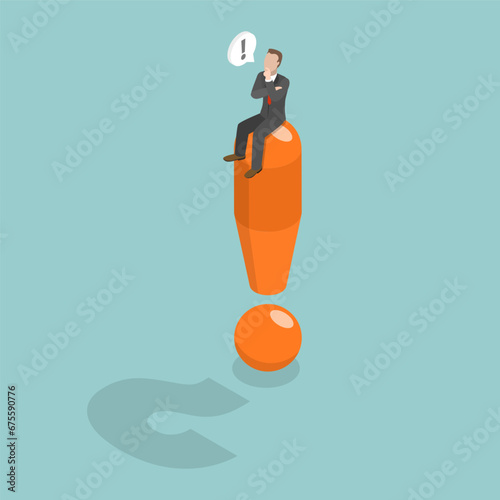 3D Isometric Flat Vector Illustration of Hidden Reason, Uncertainty and Suspicion