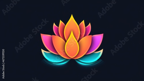 lotus flower logo bright color grading