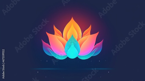 lotus flower logo bright color grading © SantDes