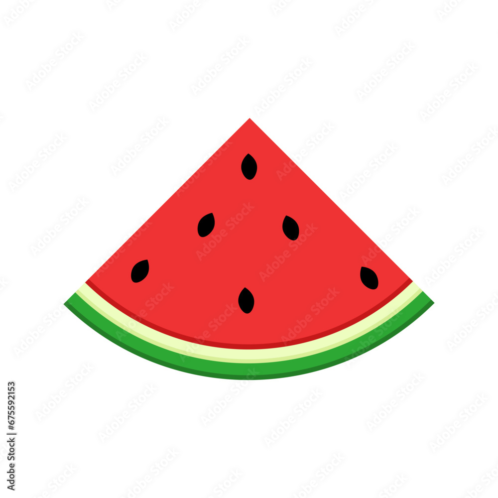 Triangular slices of fresh watermelon fruit flat illustration Triangular slices of fresh watermelon fruit flat illustration