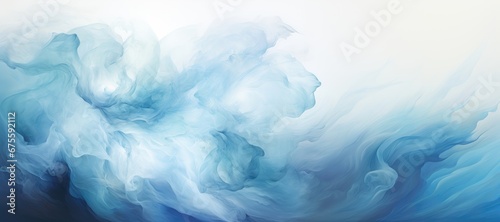 An abstract background image for creative content in wide format, featuring billowing blue smoke, offering a visually dynamic and versatile canvas for artistic expression. Illustration