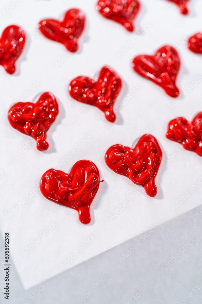 Chocolate Cookies with Chocolate Hearts Chocolate Cookies with Chocolate Hearts