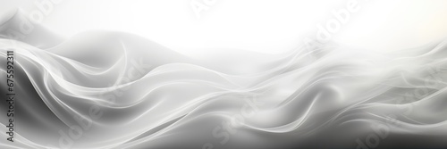 An abstract background image for creative content in wide format  featuring a white flow  providing a canvas for artistic expression with a sense of purity and simplicity. Photorealistic illustration