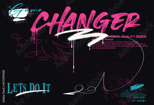 typography street art graffiti slogan print with spray effect, text splash t shirt print patterns, t shirt graphics print vector illustration design