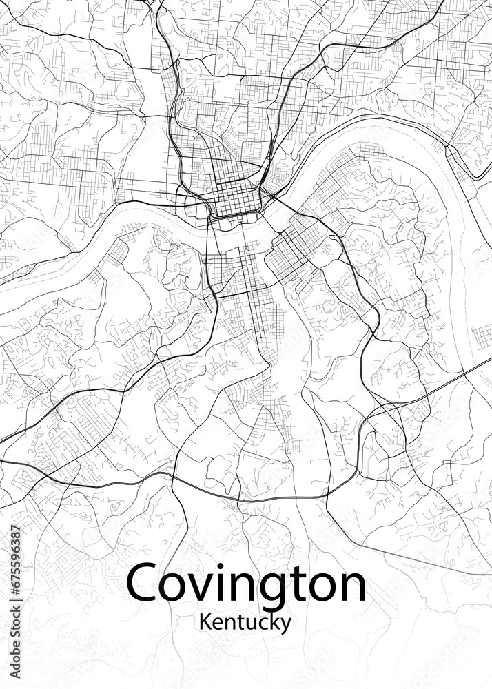 Covington Kentucky minimalist map