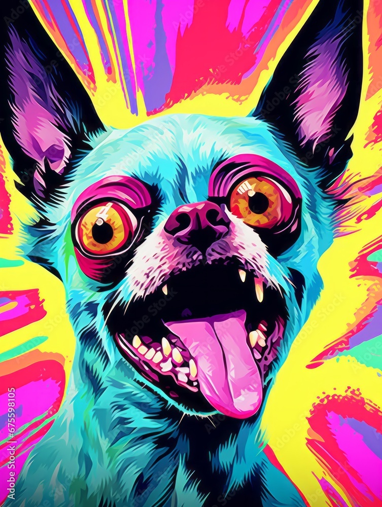 deranged monster psychedelic Chihuahua dog