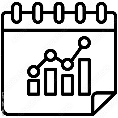 Calendar icon are typically used in a wide range of applications, including websites, apps, presentations, and documents related to business analytics theme.