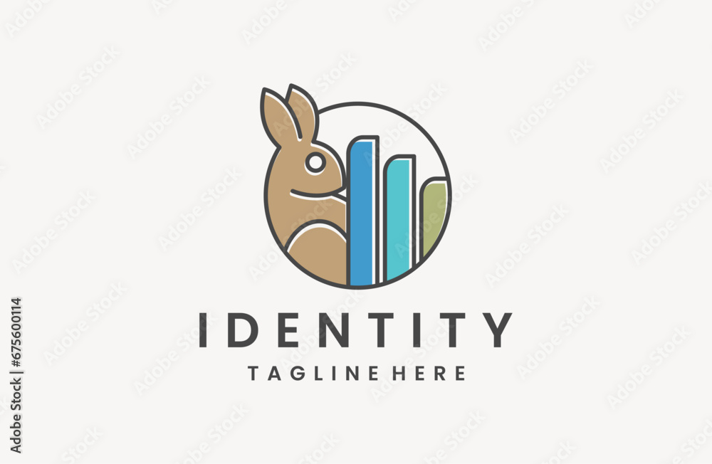 Rabbit building logo template vector illustration design Rabbit building logo template vector illustration design