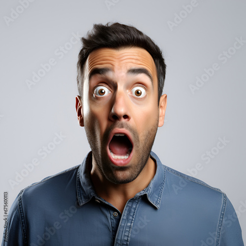 Man with Shocked Expression photo