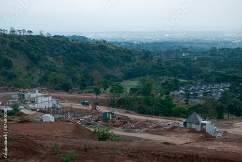 construction site for residential areas in the mountains