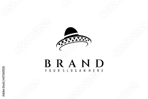 Traditional Mexican Sombrero Hat Vector Design Logo Template
