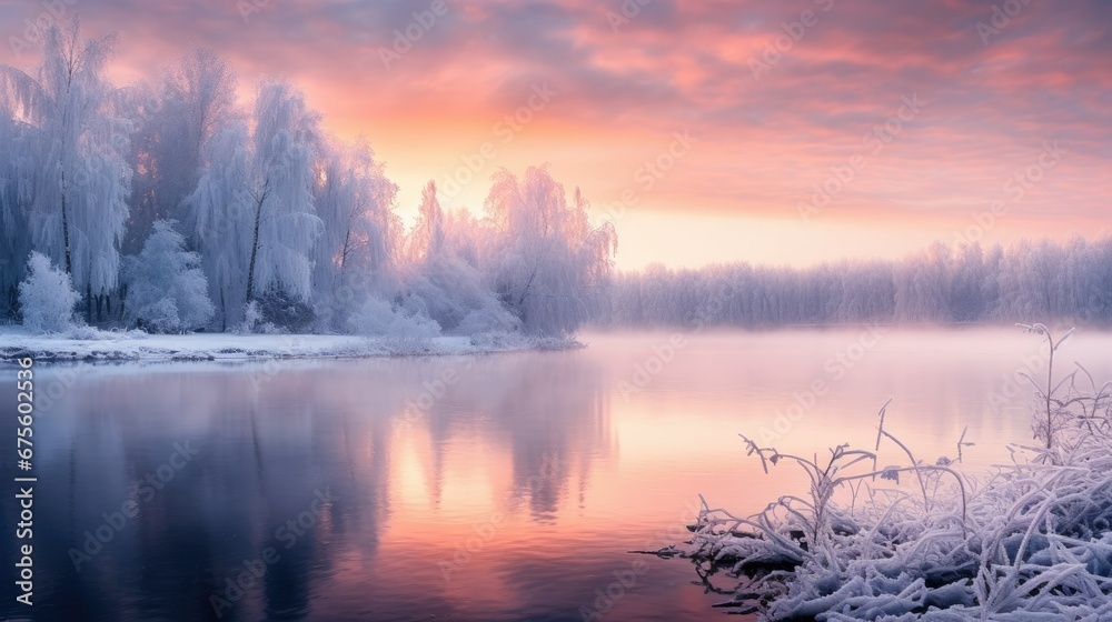 Beautiful Frozen Lake Landscape Photography